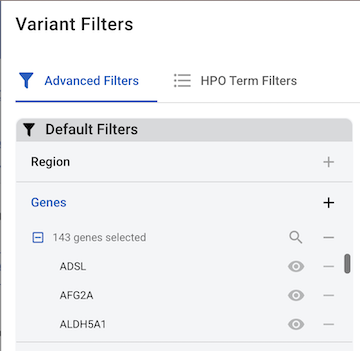 filter on a gene set